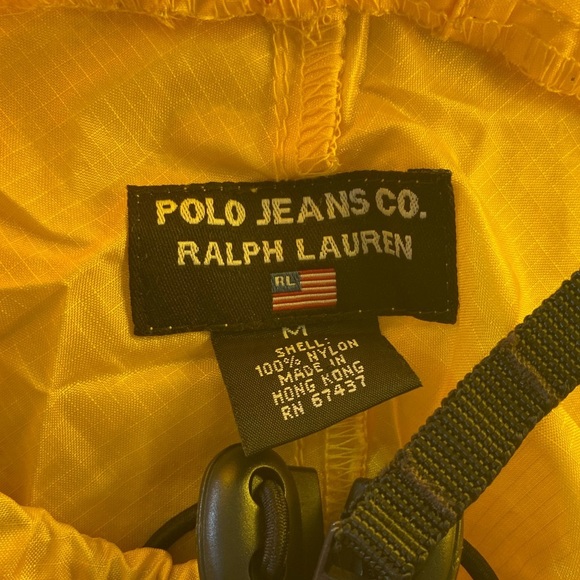 🏇🏽💛Polo Ralph Lauren Jeans Packable Windbreaker Jacket Yellow Blue Size M - Picture 12 of 12